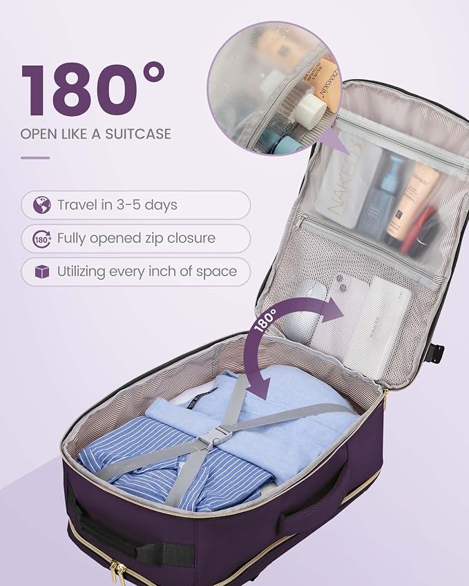 LOVEVOOK Travel Backpack for Women & Men 40L, Airline Approved Carry On - Image 2