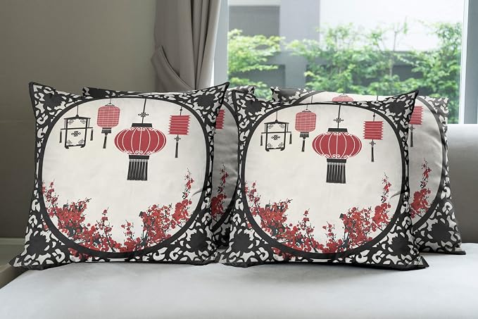 Ambesonne Lantern Throw Pillow Cushion Case Pack of 4, Lanterns by Ambesonne