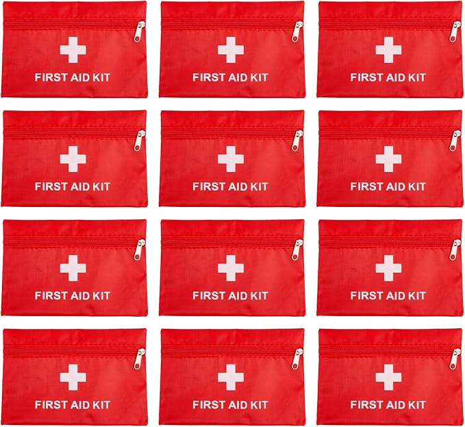 QCWN 12 Pack Empty First Aid Bag Mini Medical Kit Pouch Small Travel Emergency by QCWN