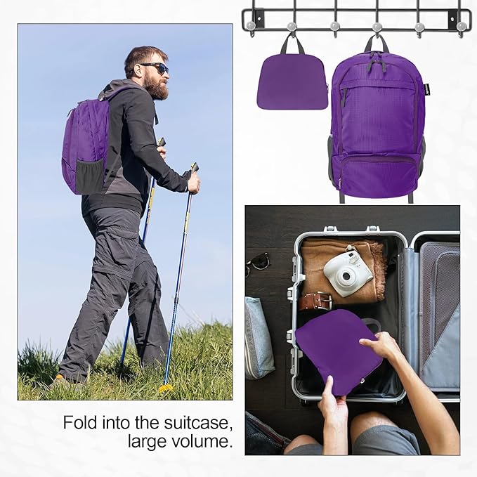 HOLYLUCK 20L Lightweight Packable Hiking Daypack Foldable Backpack - Image 6