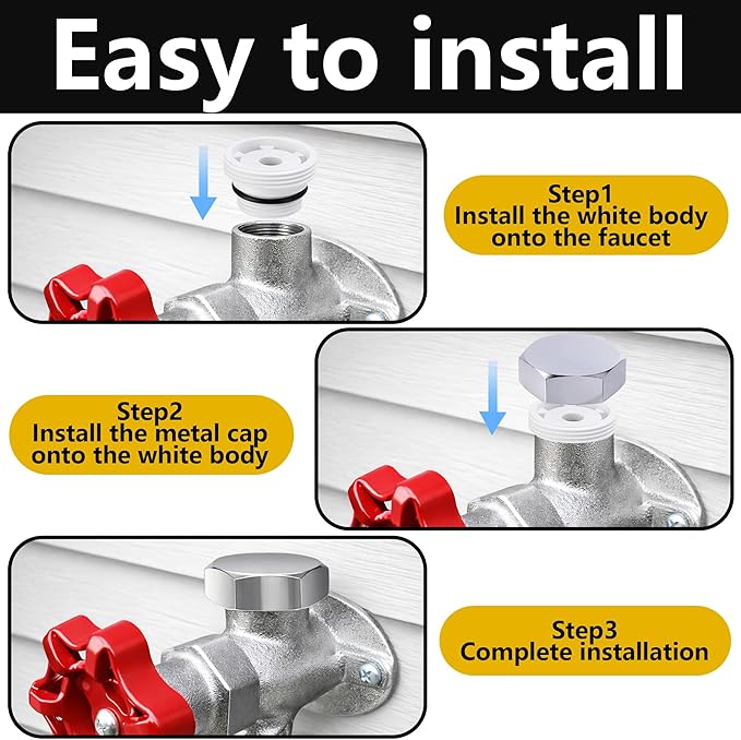 2 Pack Vacuum Breakers Outside Faucet, Stainless Steel Vacuum Breaker Repair - Image 4