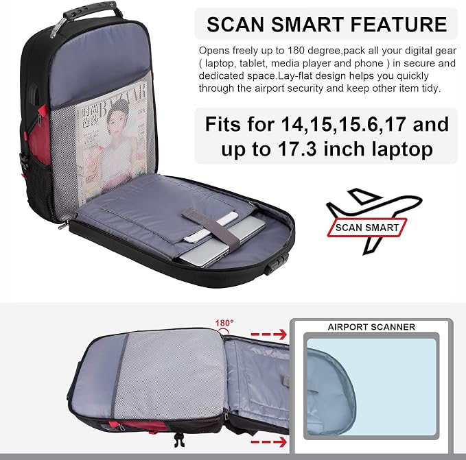LOVEVOOK Large Backpack for Men 18.4 inch Heavy Duty Travel Laptop Backpack - Image 6