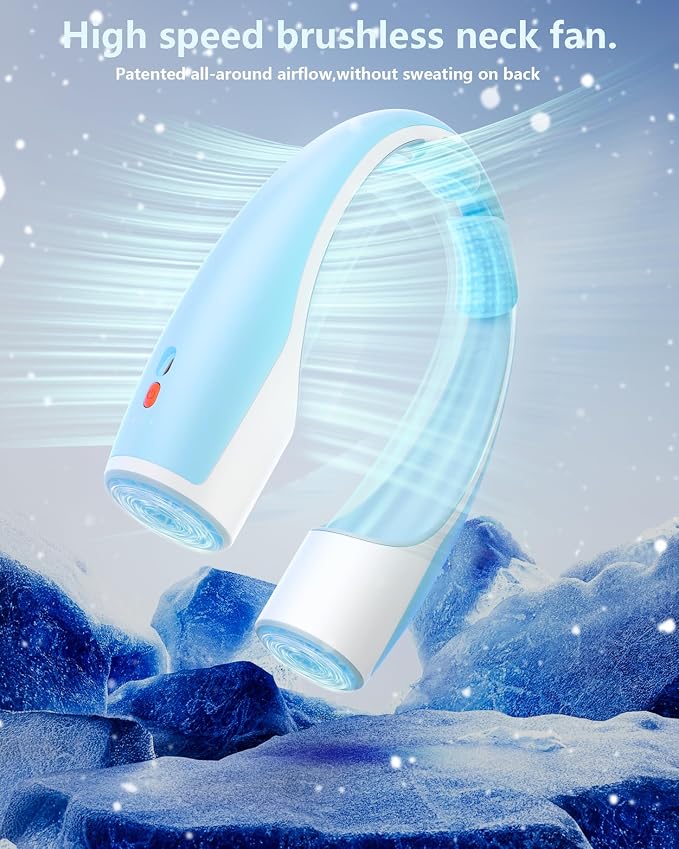 Rohent Rechargeable Neck Fan for Cooling: Powerful High Speed Battery Operated - Image 6