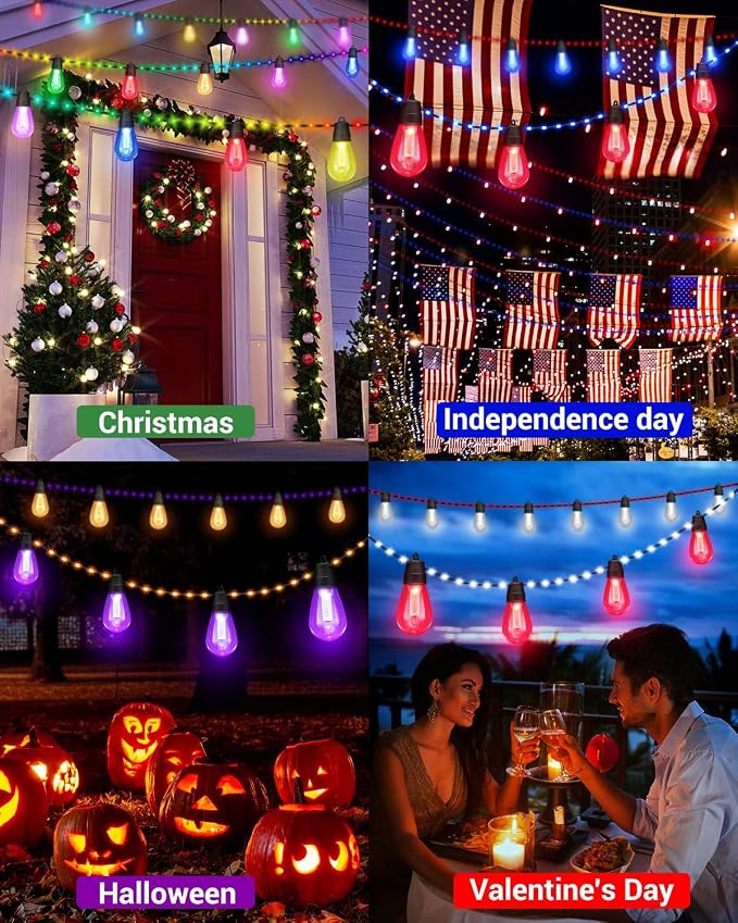 Lightdot 96FT Outdoor RGB String Lights, Dimmable Color Changing Waterproof LED - Image 7