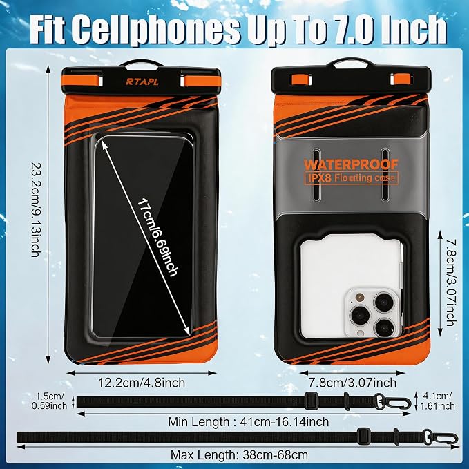 2 Pack IPX8 Floating Waterproof Phone Pouch - Image 4
