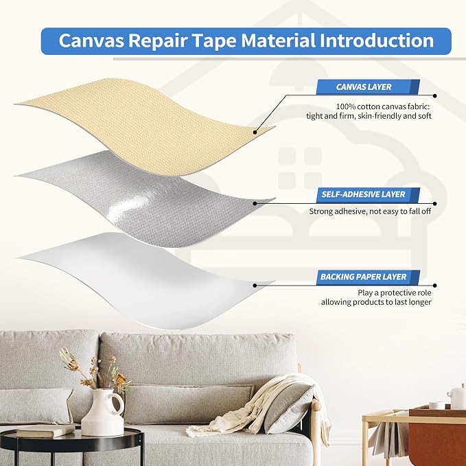 KING MOUNTAIN Canvas Repair Patch 16×60 Inch Self-Adhesive Waterproof Fabric - Image 3
