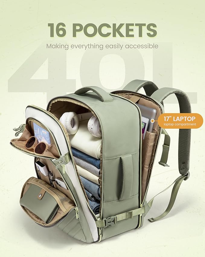 LOVEVOOK Travel Backpack Carry on Flight Approved 40L, Waterproof TSA Travel - Image 4