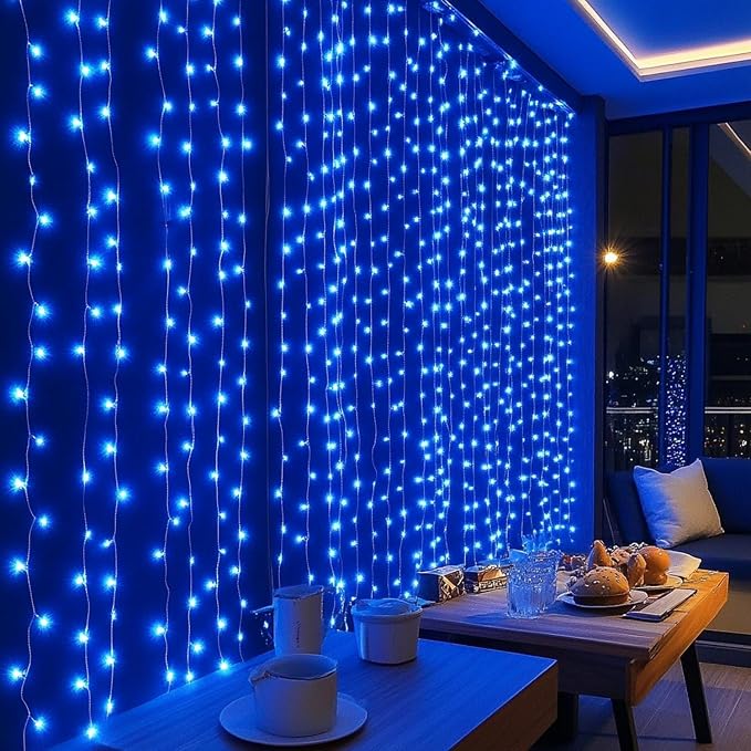 Dazzle Bright 300 LED Curtain String Lights, Christmas Fairy Lights - Image 4