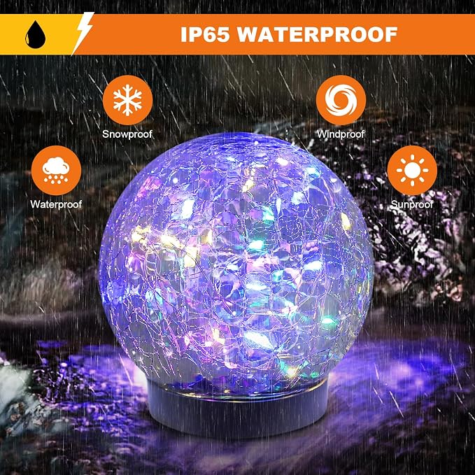 MLKNK Solar Globe Lights Outdoor Waterproof-Solar Balls-Solar Garden Lights-Orbs - Image 2