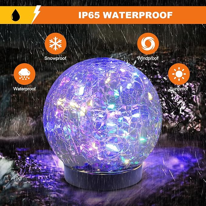 MLKNK Solar Globe Lights Outdoor Waterproof-Solar Balls-Solar Garden Lights-Orbs - Image 2