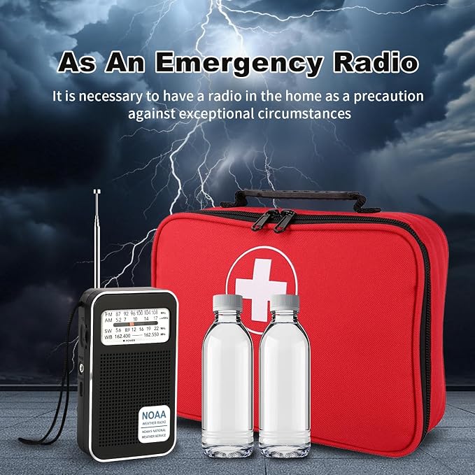 Portable Personal NOAA Weather Radio, 4-Band AM/FM/SW/WB Emergency Transistor - Image 6