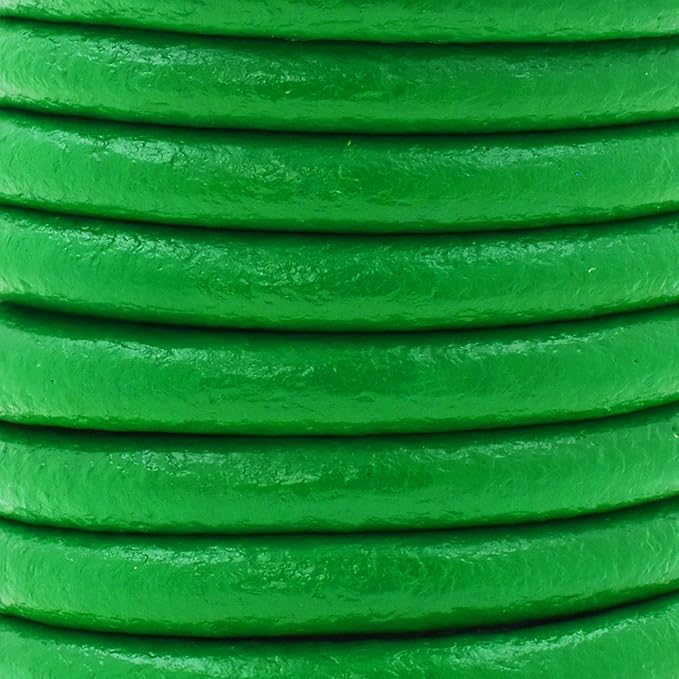 Mandala Crafts Round Genuine Green Leather Cord - Image 3