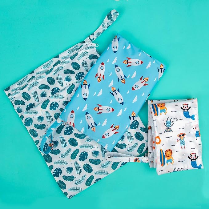 babygoal Wet Dry Bags for Baby Cloth Diapers, Washable Travel Bags, Gym Bag for - Image 4