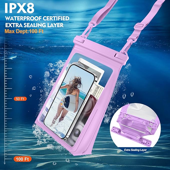 Large Floating Waterproof Phone Pouch, Cell Phone Dry Bag - Image 3