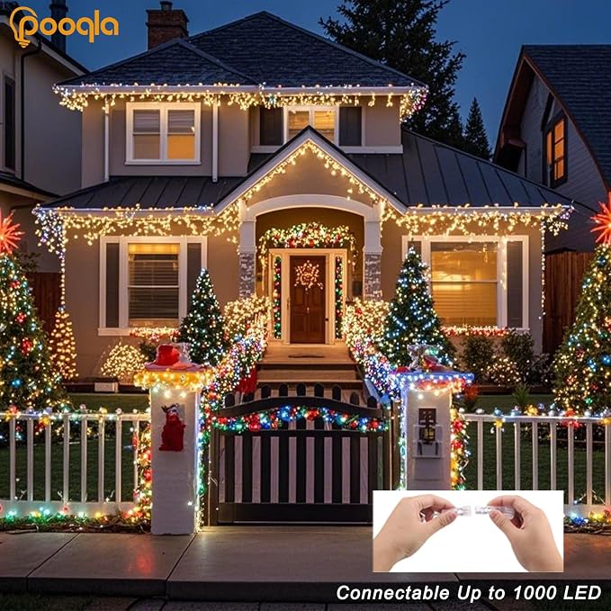 Cool White String Lights Outdoor Christmas Decoration, 66 ft 200 LED Christmas - Image 6