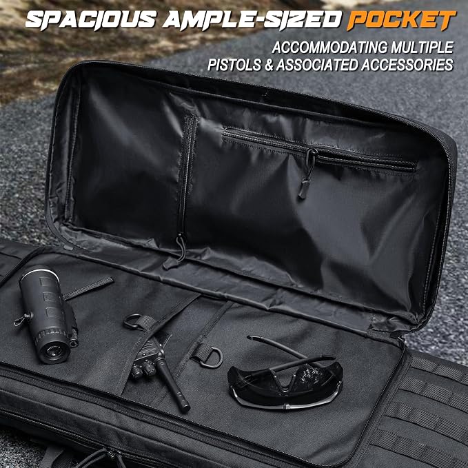 DULCE DOM 36 42 48 Inch Double Rifle Case, Tactical Soft Padded Backpack - Image 3