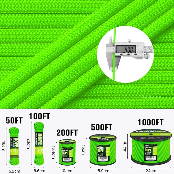 Paracord Rope 750 lb - 500ft 5/32" Parachute Cord 4MM 12-Strand para Cord - - Image 5