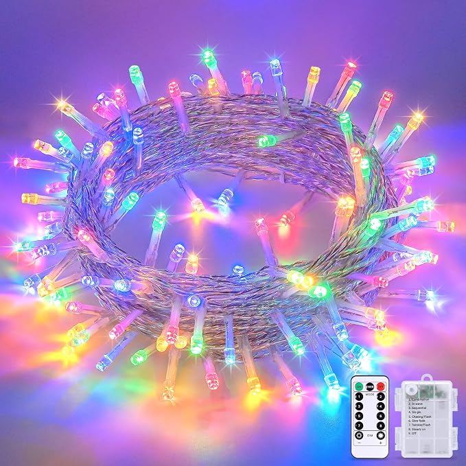 JMEXSUSS Multicolor Christmas Lights Battery Operated by JMEXSUSS