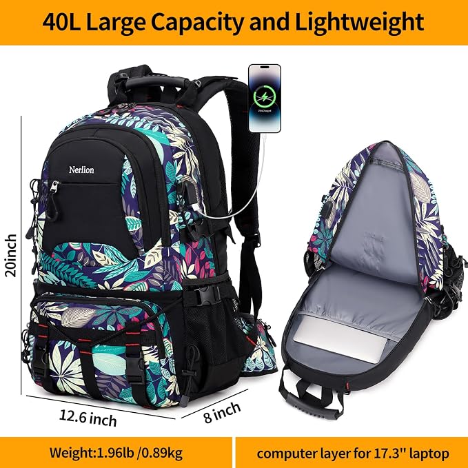 Nerlion 40L Hiking Backpack Travel Backpack - Image 5