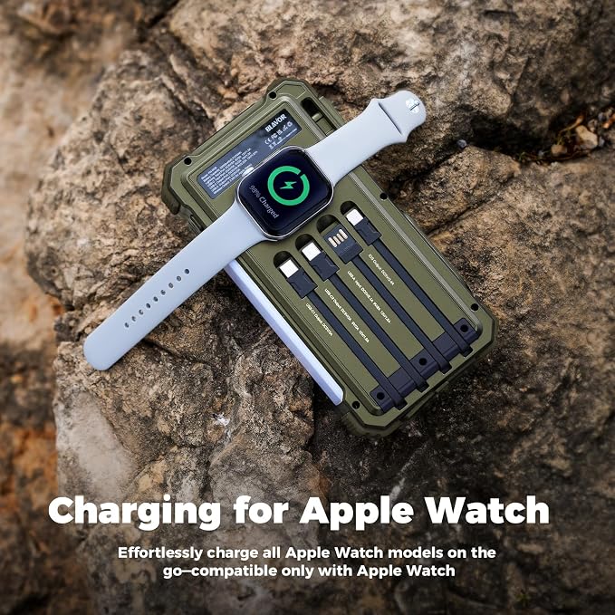 BLAVOR Solar Power Bank 20000mAh Built-in Cables, Wireless Charger - Image 4