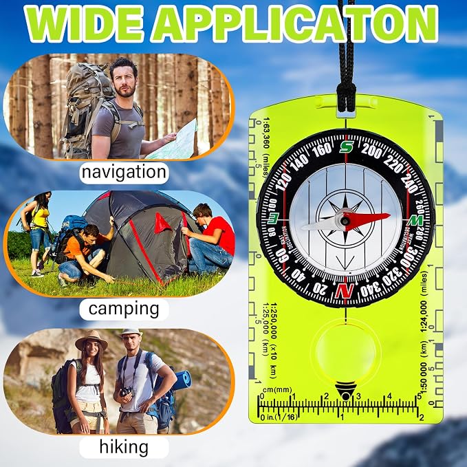 Geiserailie Acrylic Orienteering Compass Hiking Backpacking Map Reading Compass - Image 5