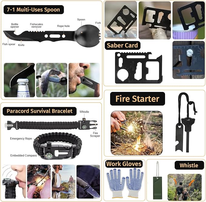 Survival Kit, Emergency Kit for Earthquake, Outdoor Adventure, Gifts for Men - Image 4