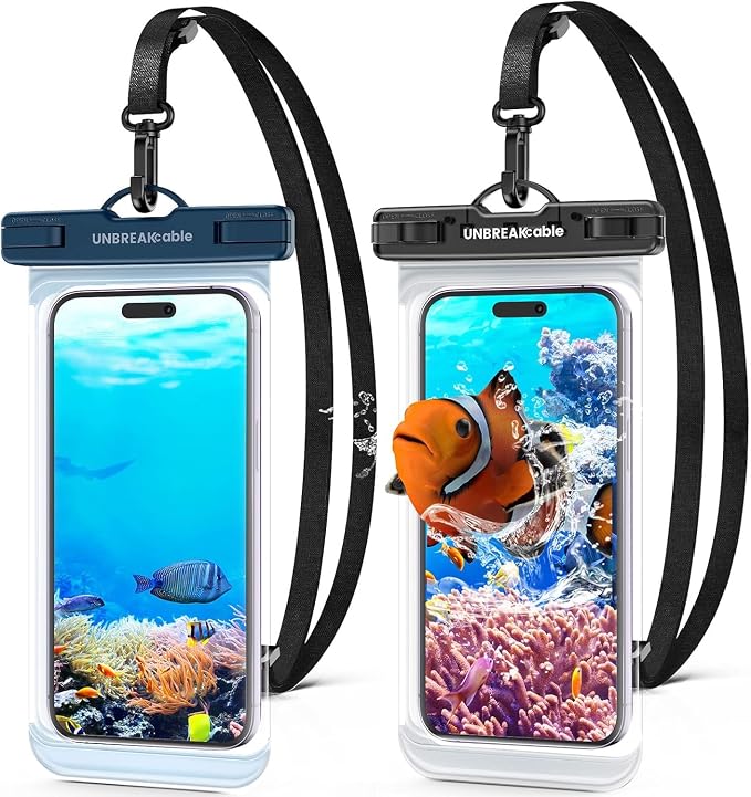 UNBREAKcable Waterproof Phone Pouch-2 Pack IPX8 Waterproof Phone Case by UNBREAKcable