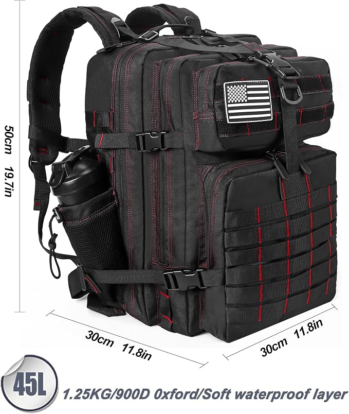 LHI Military Tactical Backpack for Men and Women 45L Army 3 Days Assault Pack - Image 3