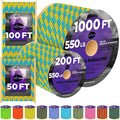 TECEUM Reflective Paracord Rope 1000 – 1000ft/200ft/100ft/50ft – 40+ Colors – by TECEUM