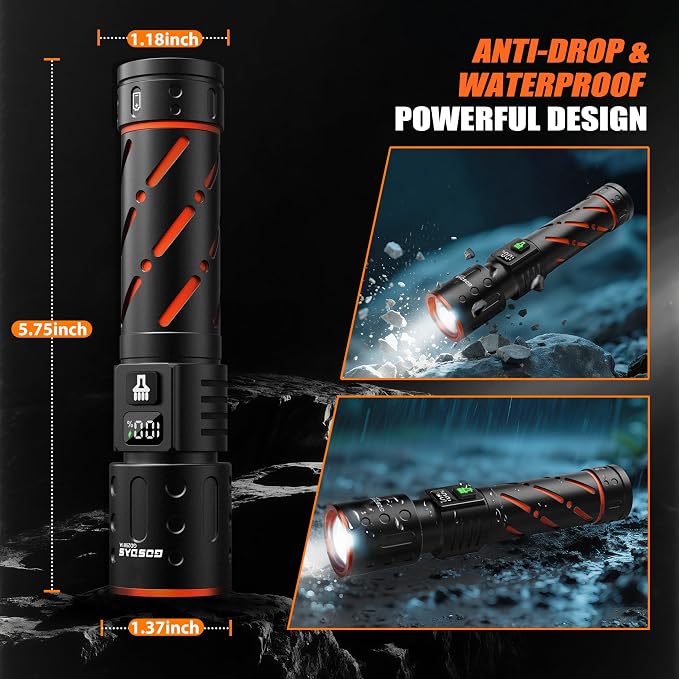 Rechargeable Flashlights High Lumens 100000 2 Pack, Super Bright 30W LED - Image 7