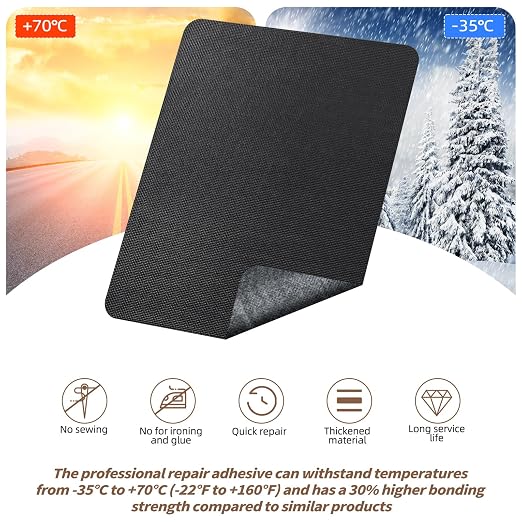 Waterproof Fabric Repair Patch, 9×11Inch 2 Pcs Self-Adhesive Fabric Repair Kit - Image 3