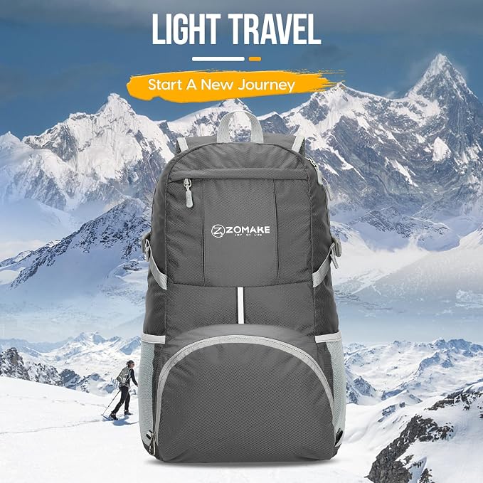 ZOMAKE Lightweight Packable Backpack 35L, Light Foldable Backpacks Water - Image 7