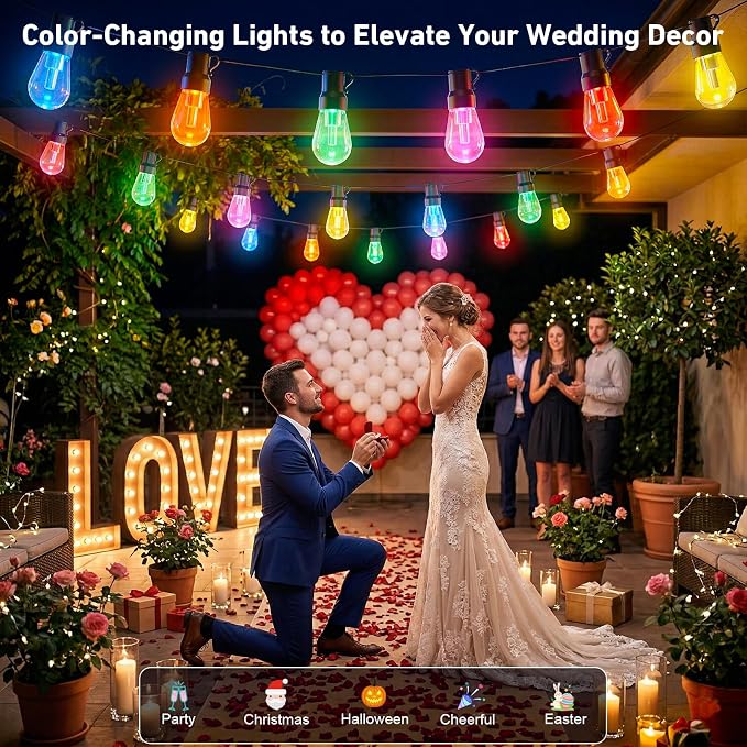 Outdoor String Lights, 200FT Smart RGB+IC Patio Lights - Image 6