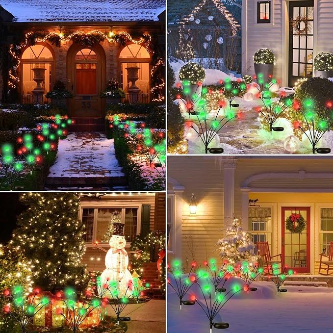 OZS 6Pack Total 48LED Solar Garden Lights Christmas Fairy Outdoor - Image 3