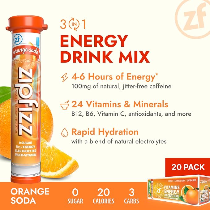 Zipfizz Daily Energy Drink Powder, 12 Pack | 3-in-1 Sustained Energy, Rapid - Image 2
