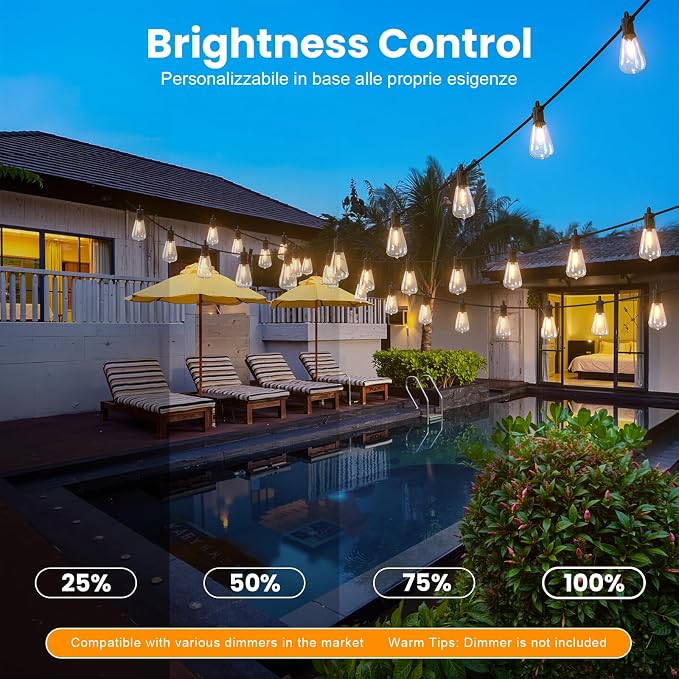 ZOTOYI Outdoor String Lights, 25FT Waterproof Patio Lights - Image 5