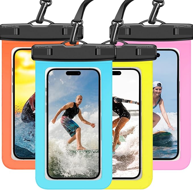 4 Pack Waterproof Phone Pouch IPX8 Universal Waterproof Case Dry Bag Phone by 70+Years+Loved