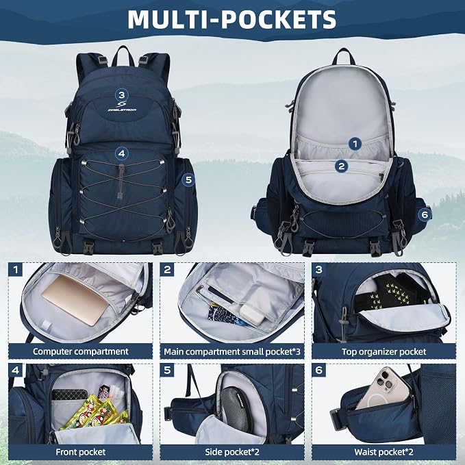 Maelstrom Hiking Backpack, 40L Waterproof Camping Daypack - Image 4