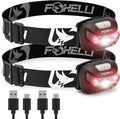 Foxelli USB-C Rechargeable LED Headlamp – Super Bright, Lightweight Head Lamp by FOXELLI
