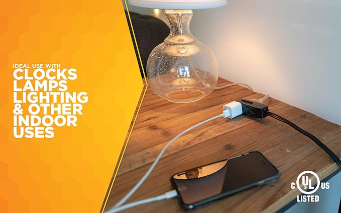 Woods 2243 16/3 Flat Indoor Extension Cord, 3 Grounded Outlets, Right Angled - Image 7