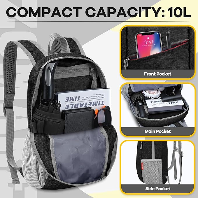 ZOMAKE Ultra Lightweight Packable Backpack 10L, Small Foldable Backpacks Hiking - Image 3