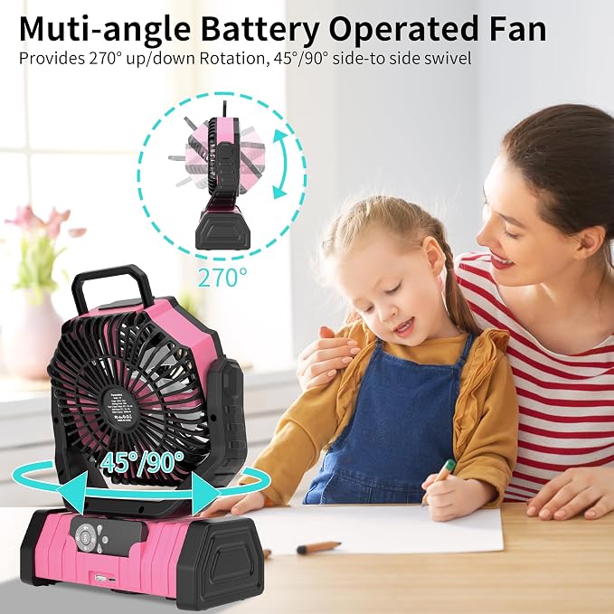 20000mAh Camping Fan Battery Operated Fans Portable, Portable Rechargeable - Image 3