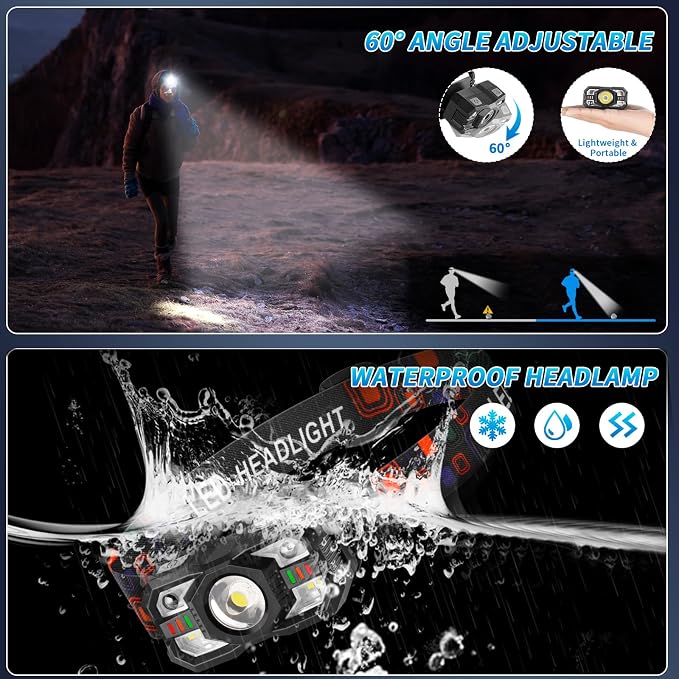 Staaricc Headlamp Rechargeable, LED Headlamp - Image 6