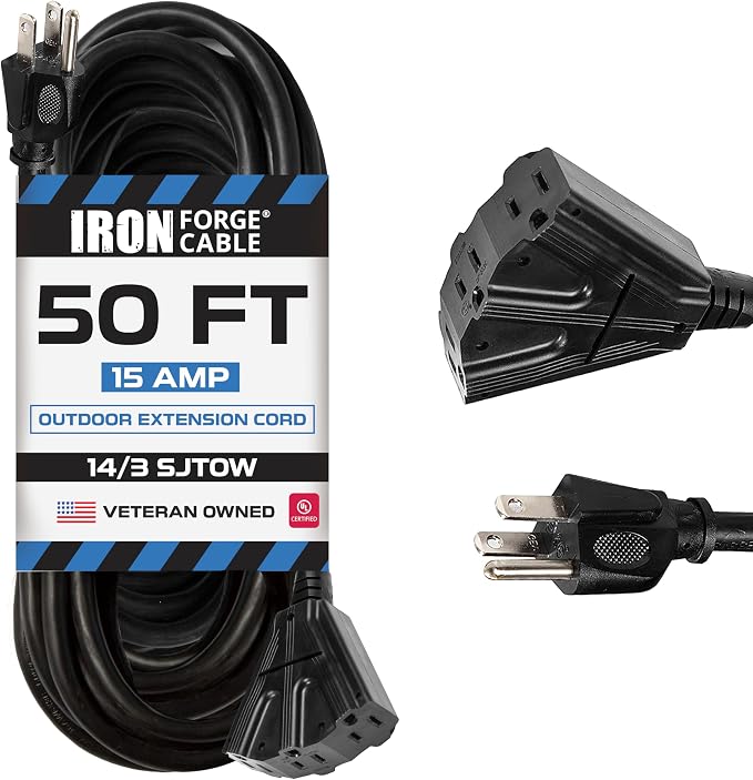 Iron Forge Cable 14 Gauge Outdoor Extension Cord 50 Ft by IronForgeCable