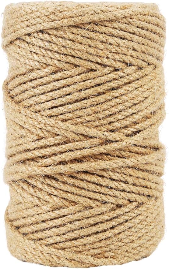 Natural Jute Twine, 5MM x 328FT Jute Rope Roll, Heavy Duty Thick Twine by RadixRope