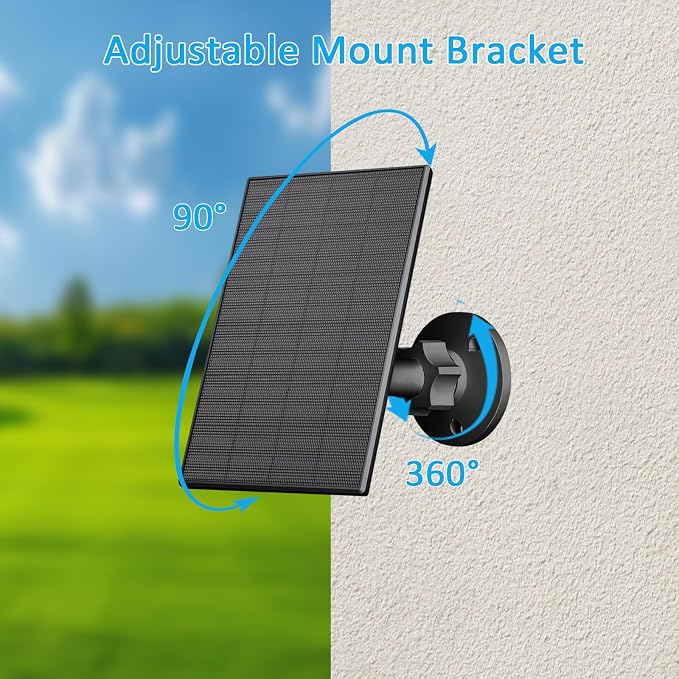 2W Solar Panel for Security Camera Outdoor, USB/USB-C Charger - Image 5