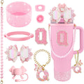 9PCS Pink for Stanley Cup Accessories Set Bling Initials Bow Charms for Stanley by Unknown