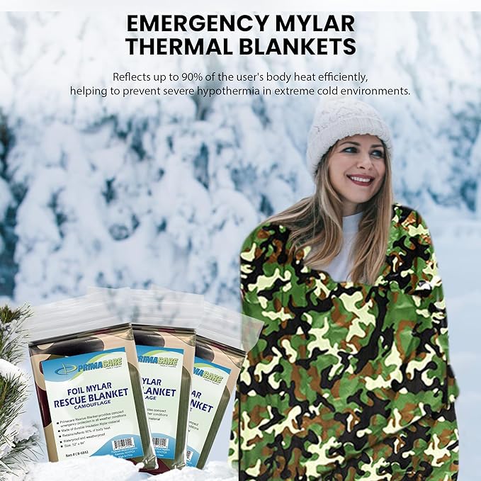 Primacare CB-6842-10 Emergency Mylar Thermal Blankets 10 Pack – 84"x52" - Image 7