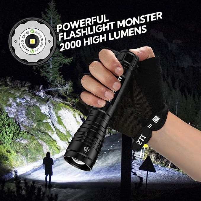 RECHOO S2000 LED Flashlight High Lumens, Super Bright, Mid-Size Tactical - Image 7