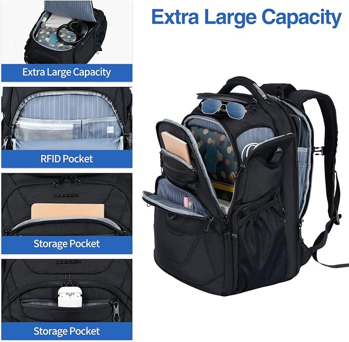 KROSER TSA Friendly Travel Laptop Backpack 18.4 inch XXXL Gaming Backpack - Image 3
